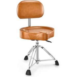 imageDonner Heavy Duty Drum Throne Motorcycle Style Drum Stool Widened Drum Seat with Upgraded Materials Height Adjustable Padded Drum Chair Double Braced198 x 155 x 98