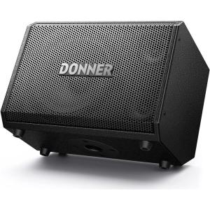 imageDonner MT1 Portable PA System 300W Wireless BT Speaker Sound Amplifier 46h Outdoor Use with Two 25quot Trebles 8quot Woofer Support TRS 635USBAUXMic Inputs