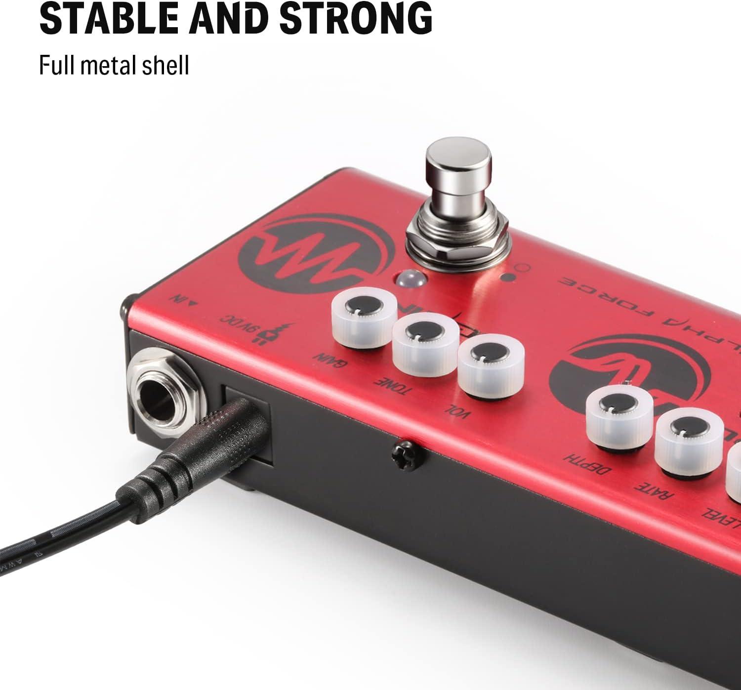 imageDonner Multi Effects Guitar Pedal Alpha Cruncher 3 Type Effects Delay Chorus Distortion Pedal with Adapter for Electric GuitarDelay Chorus High Gain