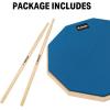 imageDonner 12 Inches Drum Practice Pad Silent Drum Pad Set Gray 2Sided With Drum SticksBlue