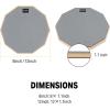 imageDonner 12 Inches Drum Practice Pad Silent Drum Pad Set Gray 2Sided With Drum SticksGrey