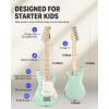 imageDonner 30 Inch Kids Electric Guitar Beginner Kits ST Style Mini Electric Guitar for Boys Girls with Amp 600D Bag Tuner Picks Cable Strap Extra Strings DSJ100 RedGreen