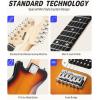 imageDonner 30 Inch Kids Electric Guitar Beginner Kits ST Style Mini Electric Guitar for Boys Girls with Amp 600D Bag Tuner Picks Cable Strap Extra Strings DSJ100 RedSunburst