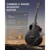 imageDonner 38quot Carbon X Wood Acoustic Guitar Beginner ampamp Intermediate Learner Kits  Carbon Fiber Top Wooden Body Durable Solid Guitar with Case Strap SteelString RISINGG1 Satin BrownBlack