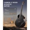 imageDonner 38quot Carbon X Wood Acoustic Guitar Beginner ampamp Intermediate Learner Kits  Carbon Fiber Top Wooden Body Durable Solid Guitar with Case Strap SteelString RISINGG1 Satin BrownBlack