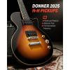 imageDonner 39 Inch LP Electric Guitar Solid Body Beginner Kit Sunburst Full Size with Bag Strap Cable for BeginnerDLP124S
