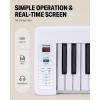 imageDonner 61Key Folding Bluetooth Keyboard Piano for Beginners Portable Piano Keyboard with Music Rest Bag Pedal and App  White