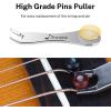 imageDonner Acoustic Guitar Bridge Pins 6PCS White Bone Bridge Pins Inlaid 3mm Abalone Dot with Guitar Pins Puller and SandpaperBrown Cocobolo