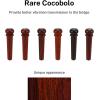 imageDonner Acoustic Guitar Bridge Pins 6PCS White Bone Bridge Pins Inlaid 3mm Abalone Dot with Guitar Pins Puller and SandpaperBrown Cocobolo