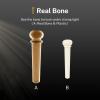 imageDonner Acoustic Guitar Bridge Pins 6PCS White Bone Bridge Pins Inlaid 3mm Abalone Dot with Guitar Pins Puller and SandpaperWhite Cattle Bone