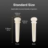 imageDonner Acoustic Guitar Bridge Pins 6PCS White Bone Bridge Pins Inlaid 3mm Abalone Dot with Guitar Pins Puller and SandpaperWhite Cattle Bone