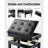 imageDonner Adjustable Piano Bench with Storage Solid Wood Keyboard Bench Wooden Piano Bookcase Stool Chair Seat with HighDensity Sponges Cushion Black