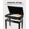 imageDonner Adjustable Piano Bench with Storage Solid Wood Keyboard Bench Wooden Piano Bookcase Stool Chair Seat with HighDensity Sponges Cushion Black