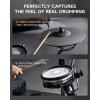 imageDonner Beat Electronic Drum Set Electric Drum Kit with Quiet Mesh Drum Pads 12quot Cymbals wChoke 100 Kits and 1100 Sounds Sticks USB MIDI DONNER PLAY app 5 Pads 3 Cymbals