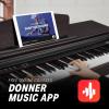imageDonner DDP300 Digital Piano with 88 Graded Hammer Action Weighted Keys Record Bluetooth 10 Voices 4 Reverb Speakers Professional Full Fize Key Keyboard Electric Dark RoseDark rose