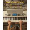 imageDonner DDP95 Digital Piano with 88 Key Weighted Keyboard Beginner Full Size Electric Piano Keyboard Boast Wireless Connection 43quot LCD Record 610 Tones 600 Rhythms 3 Piano Teaching Modes BlackWhite