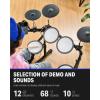 imageDonner DED70 Electric Drum Set with 4 Quiet Mesh Drum Pads 2 Switch Pedal Portable and Solid Drum Set with TypeC Charging 68 Sounds Throne Headphones Sticks Melodics Lessons