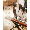imageDonner DEP1S Piano Keyboard 88 Keys Beginner Digital Piano with 88 Key VelocitySensitive Keyboard Record Bluetooth Chord Bundle With Piano Stand Piano Stickers Sustain Pedal Retro Wood Color