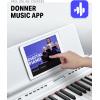 imageDonner DEP20 Beginner Digital Piano 88 Key Full Size Weighted Keyboard Portable Electric Piano with Furniture Stand 3Pedal UnitWhite PianoStand