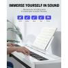imageDonner DEP20 Beginner Digital Piano 88 Key Full Size Weighted Keyboard Portable Electric Piano with Furniture Stand 3Pedal UnitWhite PianoStand