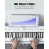 imageDonner DEP20 Beginner Digital Piano 88 Key Full Size Weighted Keyboard Portable Electric Piano with Furniture Stand 3Pedal UnitWhite PianoStand