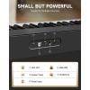 imageDonner DK10S Light up Piano Keyboard for Beginners Portable 61 Key Electronic Keyboard with 5H Battery Life 300 Rhythms 500 Tones Learning Mode Bundle with Wooden Piano Stand POP APP Black