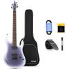 imageDonner DST152R Electric Guitar 39quot Beginner Electric Guitar Kit HSS Pickup with Coil Split Guitar Starter Set with Amp Bag All Accessories Metallic Ice BlueGradient Violet