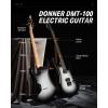 imageDonner DST152R Electric Guitar 39quot Beginner Electric Guitar Kit HSS Pickup with Coil Split Guitar Starter Set with Amp Bag All Accessories Metallic Ice BlueGradient Black