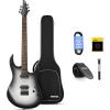 imageDonner DST152R Electric Guitar 39quot Beginner Electric Guitar Kit HSS Pickup with Coil Split Guitar Starter Set with Amp Bag All Accessories Metallic Ice BlueGradient Black