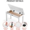 imageDonner Duet Piano Bench with Storage Solid Wooden Keyboard Bench Piano Bookcase Stool Chair Seat with HighDensity Sponges Padded Cushion BlackWhite