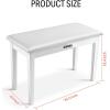 imageDonner Duet Piano Bench with Storage Solid Wooden Keyboard Bench Piano Bookcase Stool Chair Seat with HighDensity Sponges Padded Cushion BlackWhite