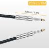 imageDonner Guitar Cable 10 ft Electric Instrument Cable Bass Amp Cord for Electric Guitar Bass Amplifier Audio 14quot Right Angle to Straight Black WhiteBlack Blue