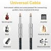 imageDonner Guitar Cable 10 ft Electric Instrument Cable Bass Amp Cord for Electric Guitar Bass Amplifier Audio 14quot Right Angle to Straight Black WhiteBlack Blue