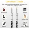 imageDonner Guitar Cable 10 ft Electric Instrument Cable Bass Amp Cord for Electric Guitar Bass Amplifier Audio 14quot Right Angle to Straight Black WhiteBlack White