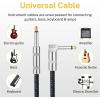 imageDonner Guitar Cable 10 ft Electric Instrument Cable Bass Amp Cord for Electric Guitar Bass Amplifier Audio 14quot Right Angle to Straight Black WhiteBlack Blue