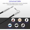 imageDonner Guitar Cable 10 ft Electric Instrument Cable Bass Amp Cord for Electric Guitar Bass Amplifier Audio 14quot Right Angle to Straight Black WhiteBlack