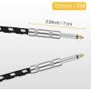 imageDonner Guitar Cable 10 ft Electric Instrument Cable Bass Amp Cord for Electric Guitar Bass Amplifier Audio 14quot Right Angle to Straight Black WhiteBlack Blue