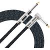 imageDonner Guitar Cable 10 ft Electric Instrument Cable Bass Amp Cord for Electric Guitar Bass Amplifier Audio 14quot Right Angle to Straight Black WhiteBlack Blue