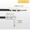 imageDonner Guitar Cable 10 ft Electric Instrument Cable Bass Amp Cord for Electric Guitar Bass Amplifier Audio 14quot Right Angle to Straight Black WhiteBlack White