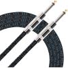 imageDonner Guitar Cable 10 ft Electric Instrument Cable Bass Amp Cord for Electric Guitar Bass Amplifier Audio 14quot Right Angle to Straight Black WhiteBlack Blue