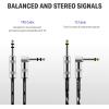 imageDonner Guitar Cable 10 ft Electric Instrument Cable Bass Amp Cord for Electric Guitar Bass Amplifier Audio 14quot Right Angle to Straight Black WhiteBlack
