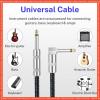 imageDonner Guitar Cable 10 ft Electric Instrument Cable Bass Amp Cord for Electric Guitar Bass Amplifier Audio 14quot Right Angle to Straight Black WhiteBlack Blue