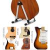 imageDonner Guitar Stand Adjustable Folding Acoustic Electric Guitar Stands Floor Classical Metal Travel Stand for Bass Mandolin Banjo Ukulele Silver  DS1silver