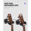 imageDonner Guitar Wall Mount Locking 3Pack Guitar Wall Hangers Auto Lock for Acoustic Electric Guitar Bass Ukulele Mandolin Black1Pack