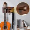 imageDonner Guitar Wall Mount Shelf Guitar Wall Hanger with Pick Holder and 2 Hooks Wood Guitar Rack for Acoustic Electric Bass Ukulele and Guitar Accessories