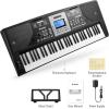 imageDonner Keyboard Piano 61 Key Piano Keyboard Force Sensitive ampamp Superior Sound Electronic Keyboard with Music StandSustain PedalPower Adapter Supports MP3USB MIDIAudioMicrophoneHeadphones