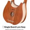 imageDonner Lyre Harp 10 Metal Strings Mahogany Body and Bone Saddle DLH002 Lyre Harp for Beginner Kids with Tuning Wrench Spare String Set Black Gig Bag Manual Ancient Greece Style10 Strings