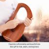 imageDonner Lyre Harp 10 Metal Strings Mahogany Body and Bone Saddle DLH002 Lyre Harp for Beginner Kids with Tuning Wrench Spare String Set Black Gig Bag Manual Ancient Greece Style7 Strings