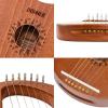 imageDonner Lyre Harp 10 Metal Strings Mahogany Body and Bone Saddle DLH002 Lyre Harp for Beginner Kids with Tuning Wrench Spare String Set Black Gig Bag Manual Ancient Greece Style7 Strings