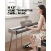 imageDonner OURA DDP60 88 Key Digital Piano Full Size Keyboard Sensitive Touch 8 Reverbs Recording 128 Voices Includes Three Pedal Electric Piano Keyboard for BeginnersClassic Gray